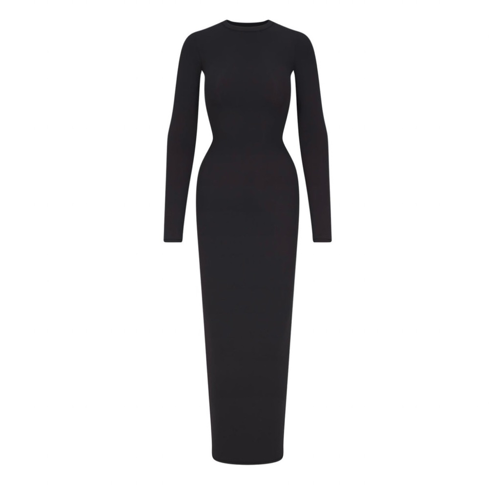 NWT SKIMS Fits Everybody Long Sleeve Dress in Onyx – Size L – Sold Out